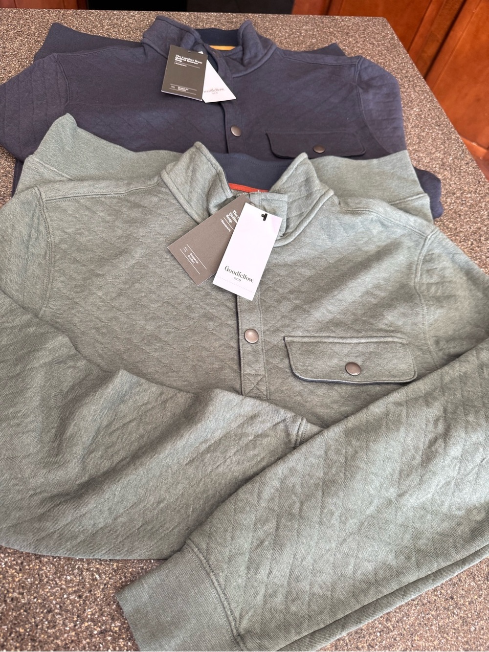 2 Goodfellow & Co Men's Quarter Pullover Sweatshirts Collared Small